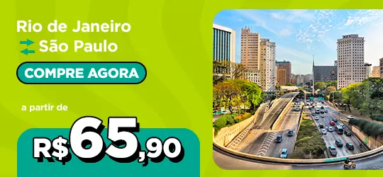 Passagens de onibus de Rio de Janeiro para São Paulo partir de R$65,00, clique para comprar agora!